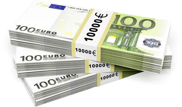 Wads of Euro Bills